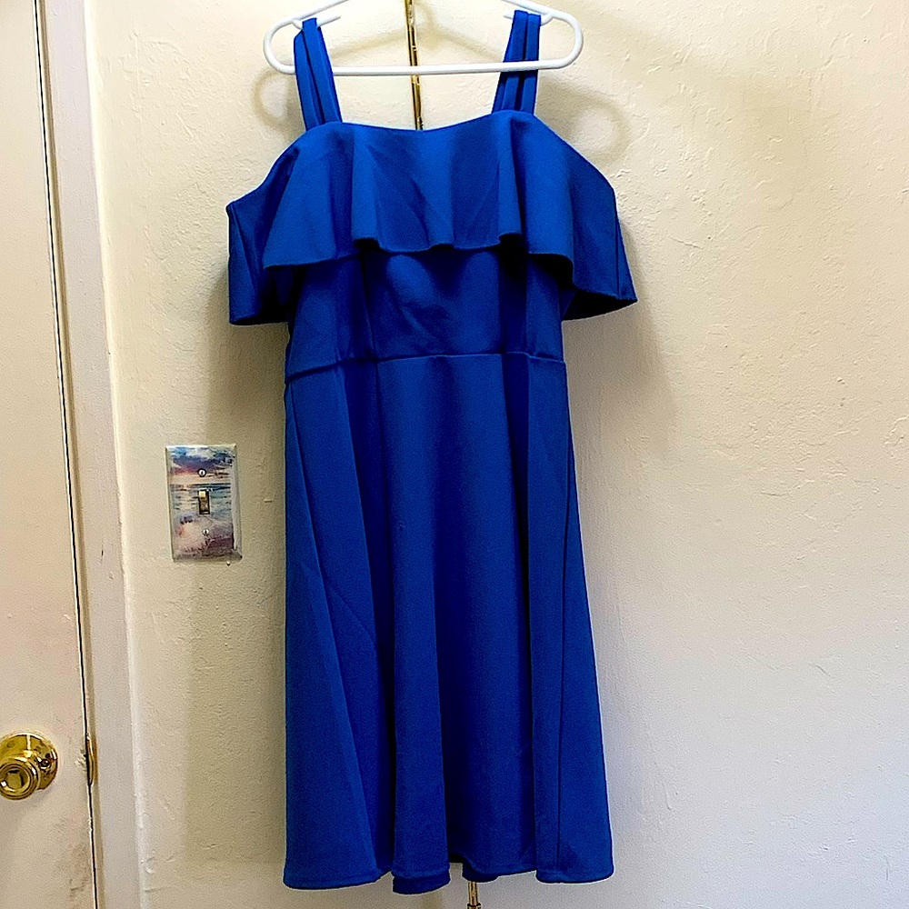 Royal Blue Off the shoulder Dress LABOR DAY SALE